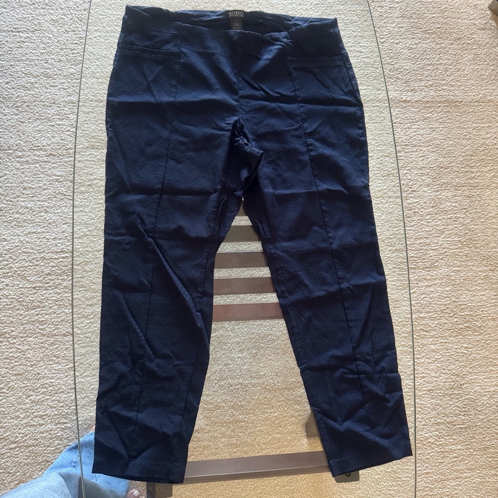 Soho Apparel Deep Blue Pull-On Pants